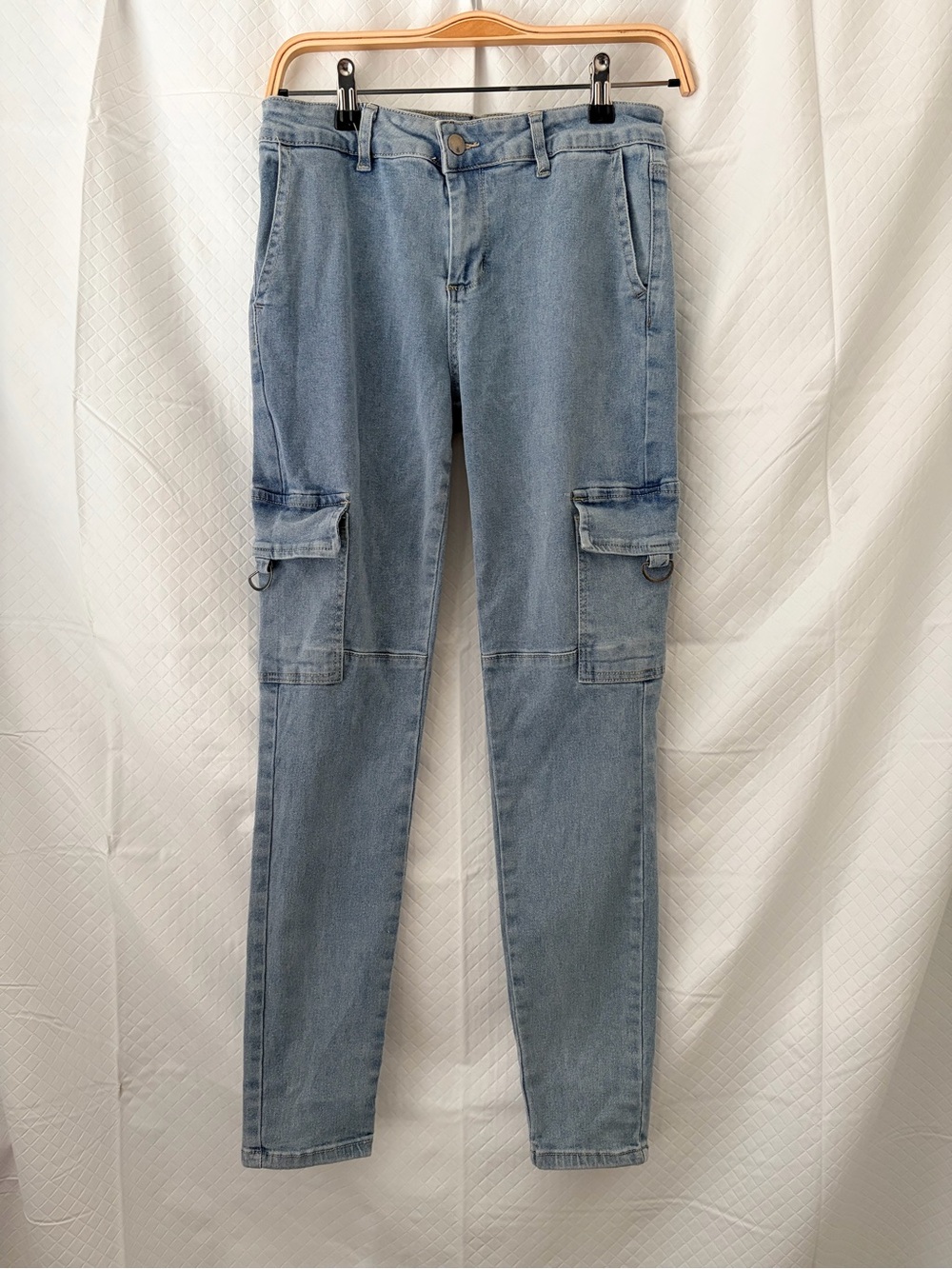 Zoe + Liv Light Blue Skinny Cargo Jeans